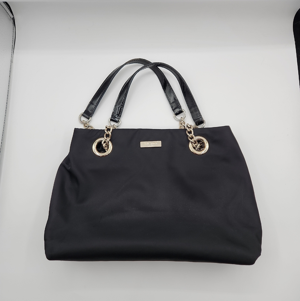 Vintage Kate Spade Maryanne Handbag ~Black Nylon ~ Gold Hardware